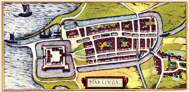 Harlingen 1594 Braun en Hogenberg